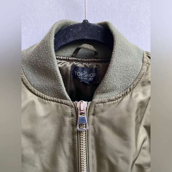 Topshop bomber moto zip up jacket Sz S - Picture 5 of 10